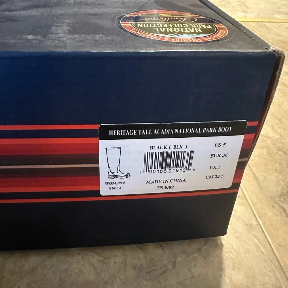 PENDLETON LIMITED EDITION ACADIA NATIONAL PARK TALL BOOT: BLACK: NIB: SZ 5_7